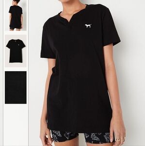 Victoria's Secret PINK Black Campus T-shirt Size Small
